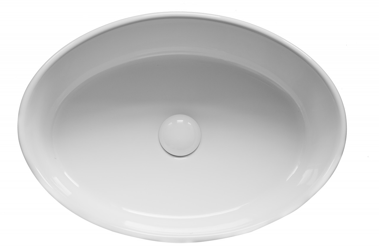 Lavoar pe blat Fluminia, Hera, alb, oval, 50 x 35.5 cm - 2 | YEO
