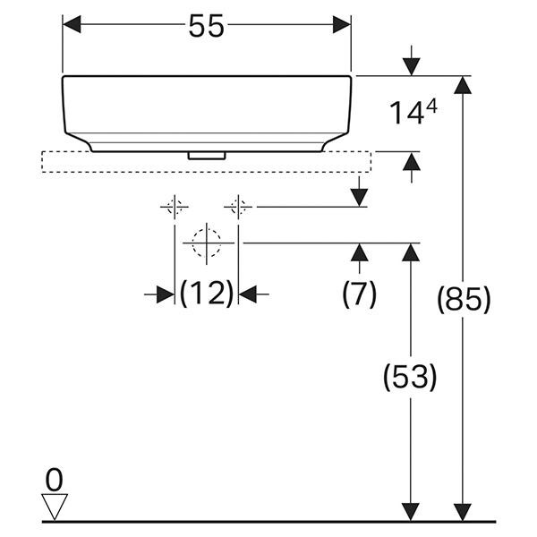 Lavoar pe blat, Geberit, VariForm, eliptic, 40 x 55 cm, alb - 1 | YEO