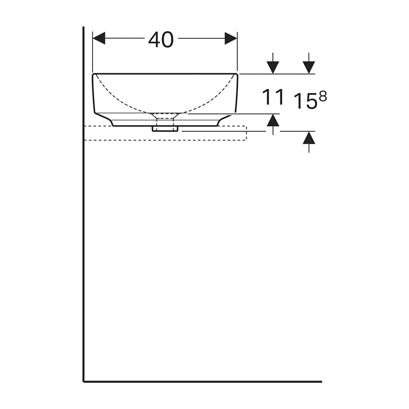 Lavoar pe blat, Geberit, VariForm, oval, 55 cm, alb - 3 | YEO