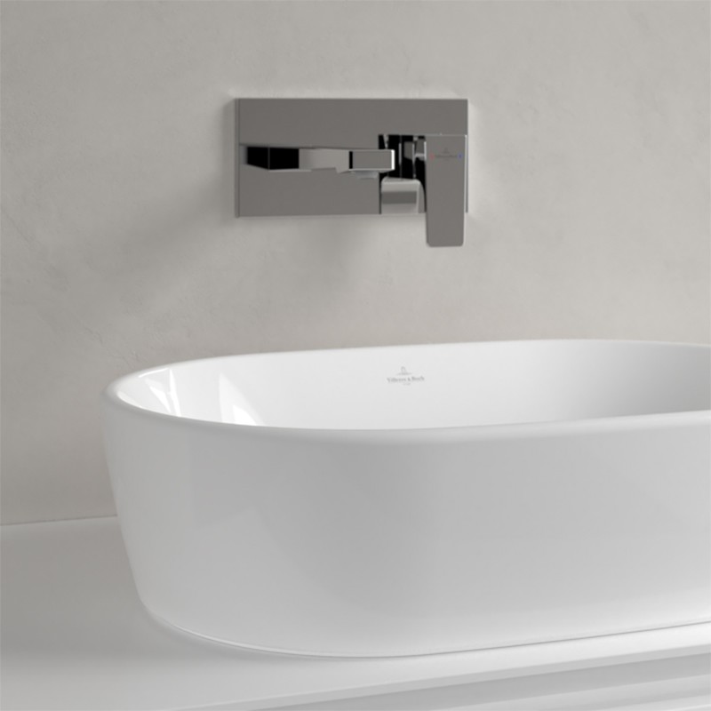 Lavoar pe blat, Villeroy & Boch, Architectura, oval, 60 cm, cu preaplin, alb - 3 | YEO