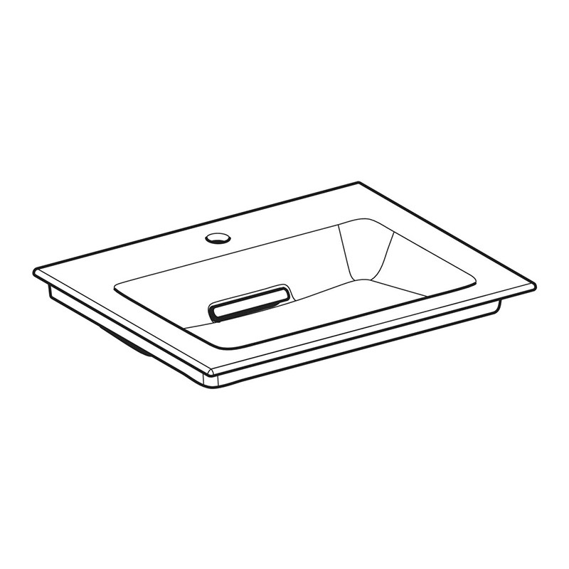 Lavoar pe mobilier, Geberit, One, scurgere speciala, 60 cm, alb - 1 | YEO