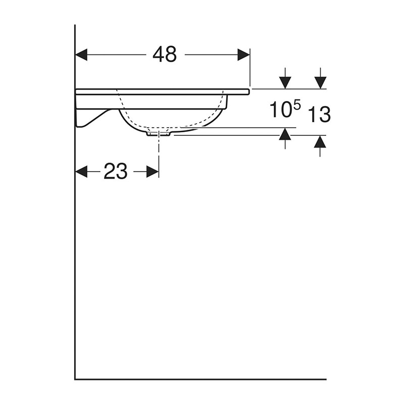 Lavoar pentru mobilier, Geberit, iCon, dreptunghiular, 60 cm, alb - 3 | YEO