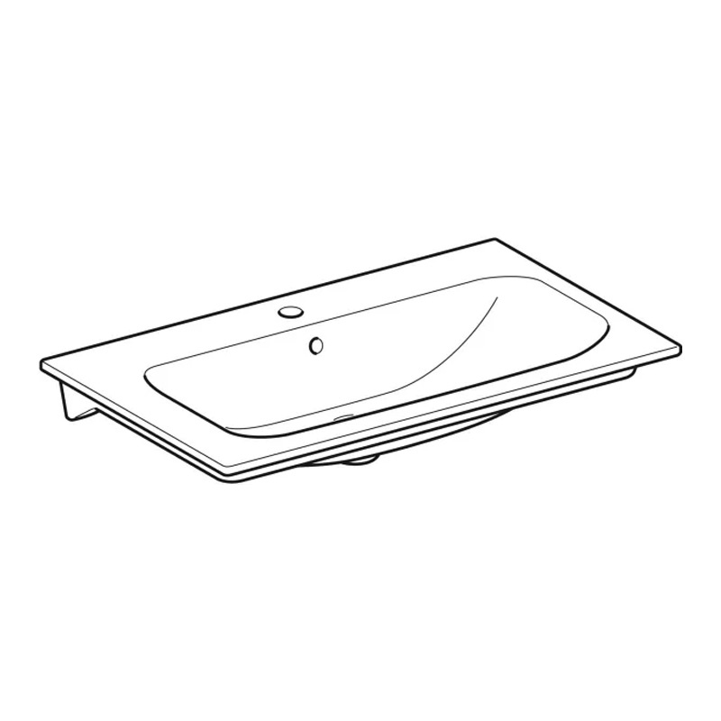 Lavoar pentru mobilier Geberit, Selnova Square 80cm, dreptunghiular, orificiu baterie și preaplin, alb, 500.995.00.1 - 2 | YEO