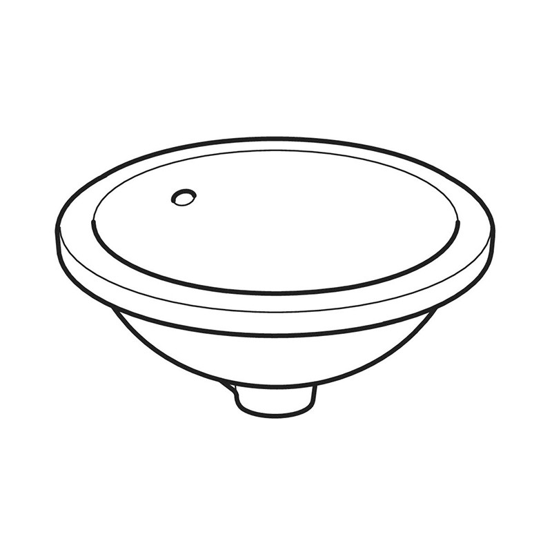 Lavoar sub blat, Geberit, VariForm, rotund, 40,5 cm, alb - 1 | YEO