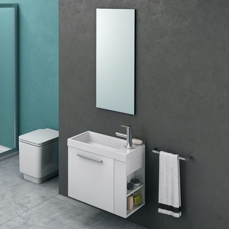 Mobilier cu lavoar de dreapta din Kerrock Kolpasan, Kiki 50 cm, alb - 2 | YEO