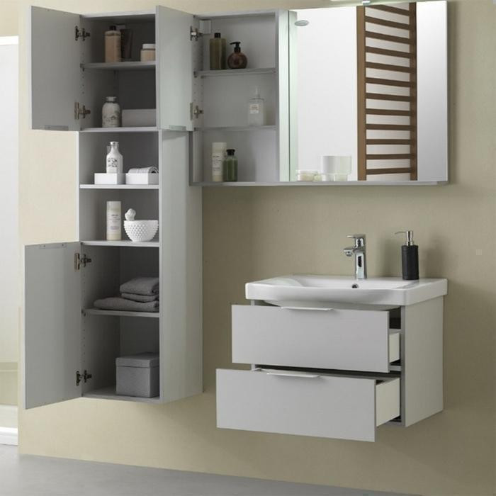 Mobilier pentru lavoar Kolpasan, Lana II, 2 sertare, gri, 80 cm - 3 | YEO