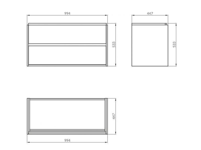 Mobilier suspendat Cersanit, Crea, doua sertare, 100 cm, stejar - 1 | YEO