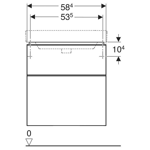 Mobilier suspendat Geberit, Smyle Square, pentru lavoar de 60 cm, nuc american hickory - 2 | YEO