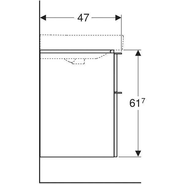 Mobilier suspendat Geberit, Smyle Square, pentru lavoar de 90 cm, alb - 2 | YEO