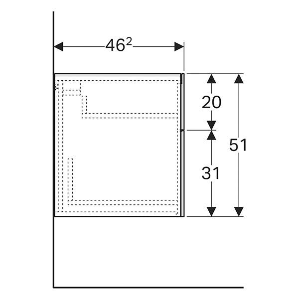 Mobilier suspendat, Geberit, Xeno2, cu 2 sertare, greige - 2 | YEO