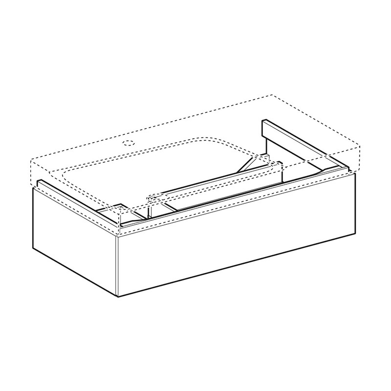 Mobilier suspendat, Geberit, Xeno2, pentru lavoar, cu sertar, gri scultura - 1 | YEO
