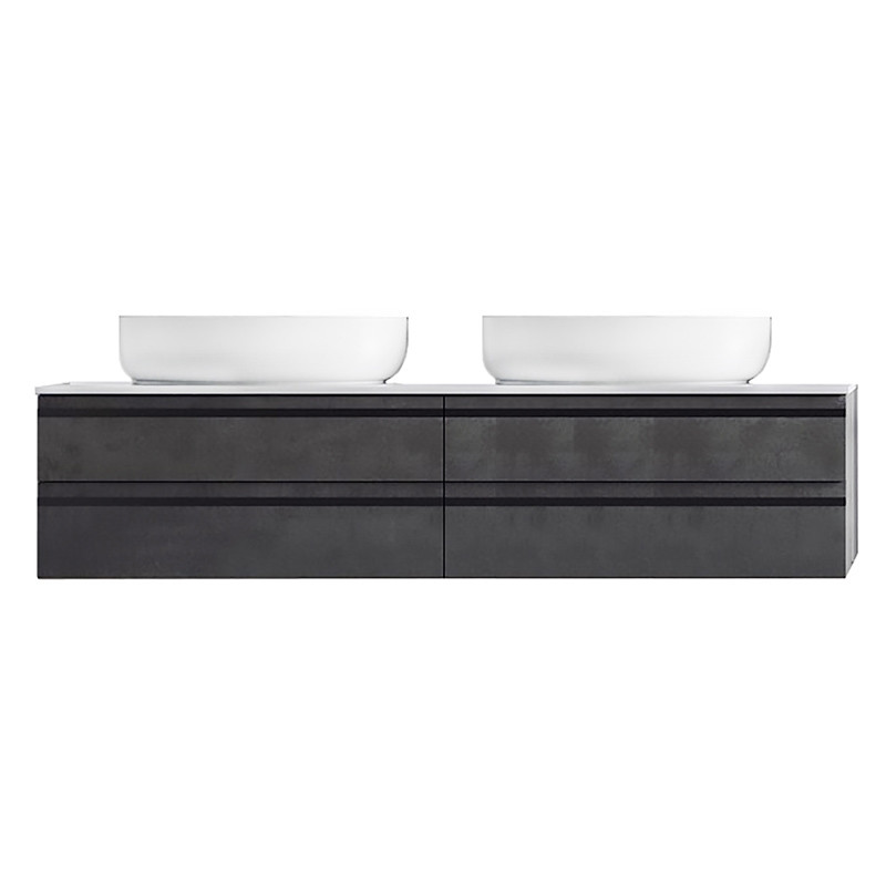Mobilier suspendat, Kolpasan, Alexis, pentru lavoar pe blat 150 cm, Dark Concrete - 1 | YEO