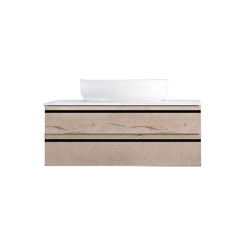 Mobilier suspendat, Kolpasan, Alexis, pentru lavoar pe blat, 80 cm, Craft Wood - 3 | YEO