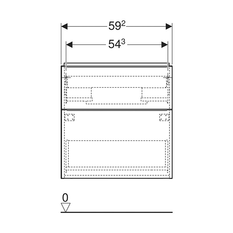 Mobilier suspendat pentru lavoar, Geberit, iCon, 60 cm, alb - 2 | YEO