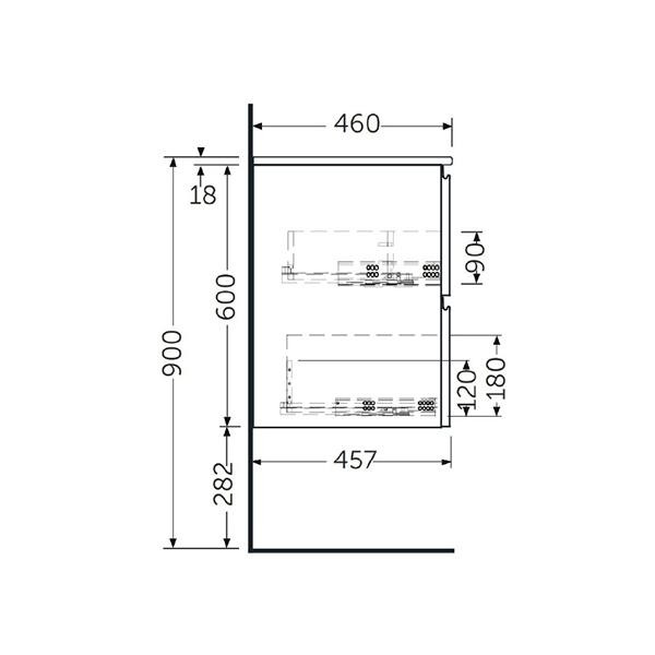 Mobilier suspendat, Rak, Joy, pentru lavoar incastrabil, alb - 2 | YEO