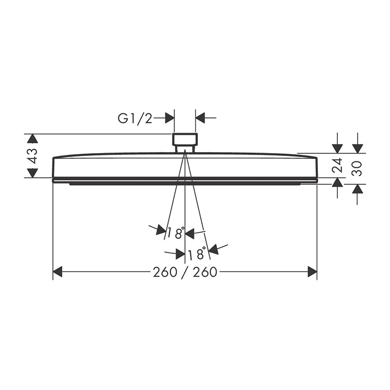 Palarie de dus, Hansgrohe, Pulsify E 260, 1 jet, crom - 4 | YEO