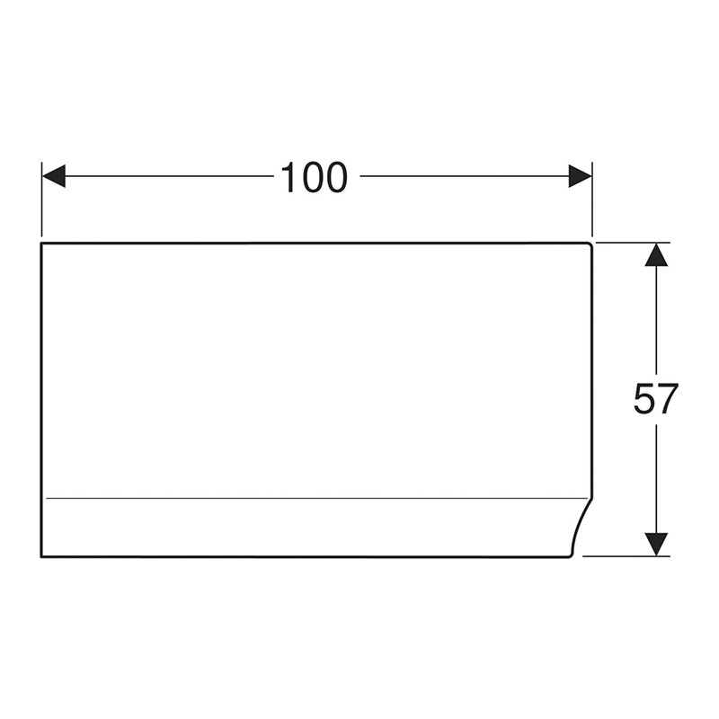 Panou frontal, Geberit, Selnova, pentru cada asimetrica pe stanga, 160 x 100 cm, alb - 3 | YEO