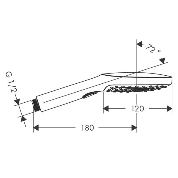 Para de dus, Hansgrohe, Raindance Select E 120, 3 jeturi, alb mat - 2 | YEO
