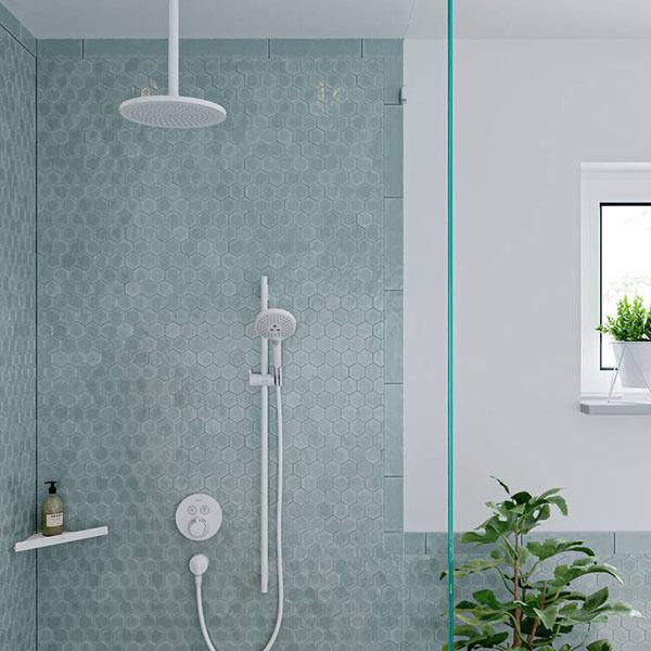 Para de dus, Hansgrohe, Raindance Select S, 3 jeturi, alb mat - 2 | YEO