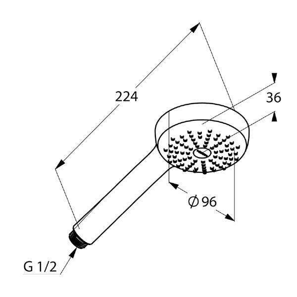 Para de dus, Kludi, Logo 1S, crom - 1 | YEO