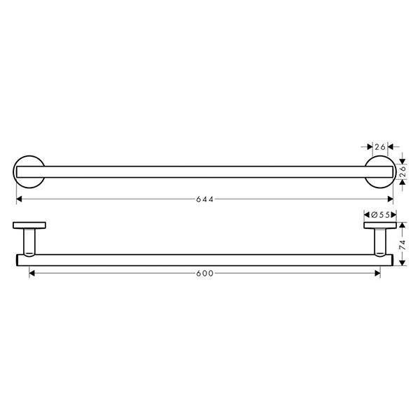 Portprosop Hansgrohe, Logis Universal, 60 cm, crom - 1 | YEO