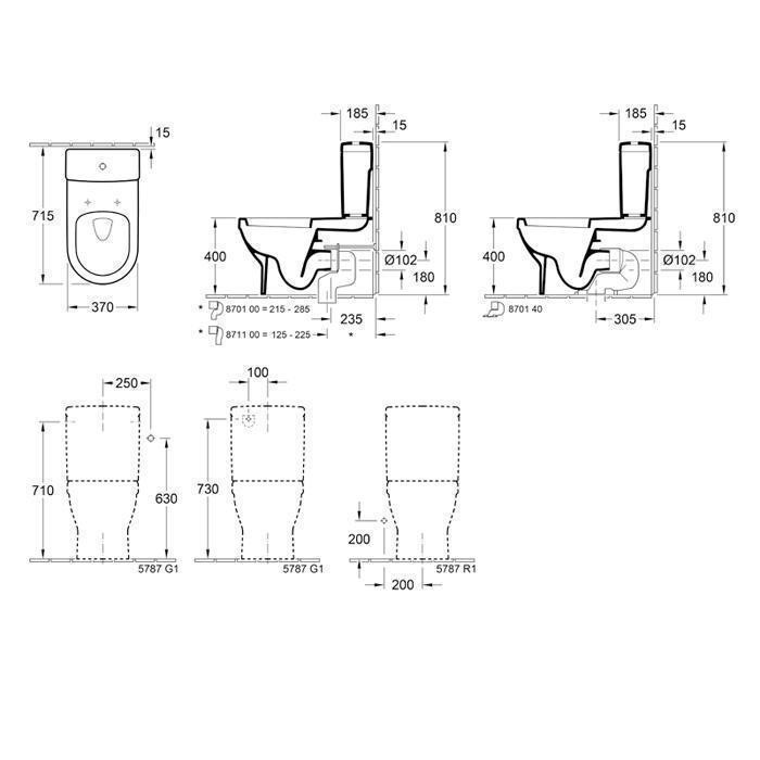 Rezervor Villeroy & Boch, Architectura, pentru vas WC stativ, alb alpin - 2 | YEO
