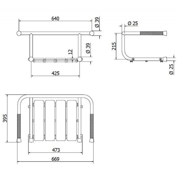 Scaun mobil pentru cada, Thermomat, 70 cm, alb - 1 | YEO