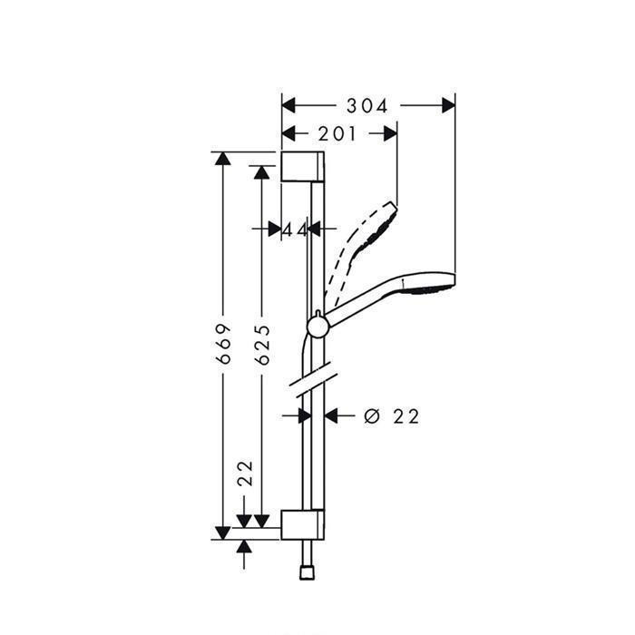 Set de dus Hansgrohe, Croma Select E Vario, cu para de dus 3S si bara de dus 65 cm, alb si crom - 2 | YEO