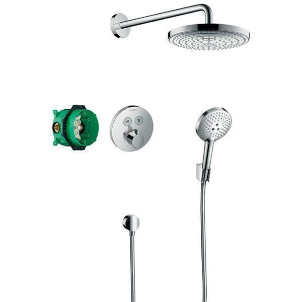 Set de dus Hansgrohe, Raindance Select S, cu baterie termostatata ShowerSelect S, crom