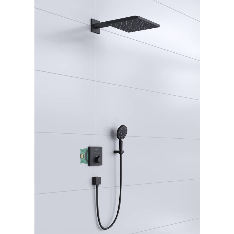 Set dus Hansgrohe, Raindance E ShowerSelect, cu baterie cu termostat, negru mat - 2 | YEO