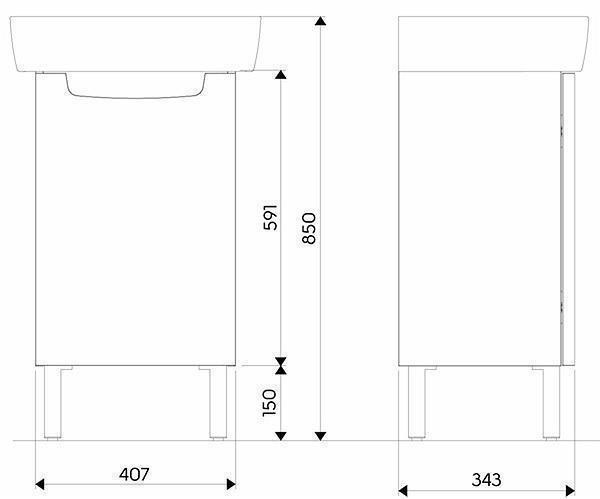 Set mobilier si lavoar, Kolo Geberit Group, Rekord, 50cm, alb lucios - 3 | YEO