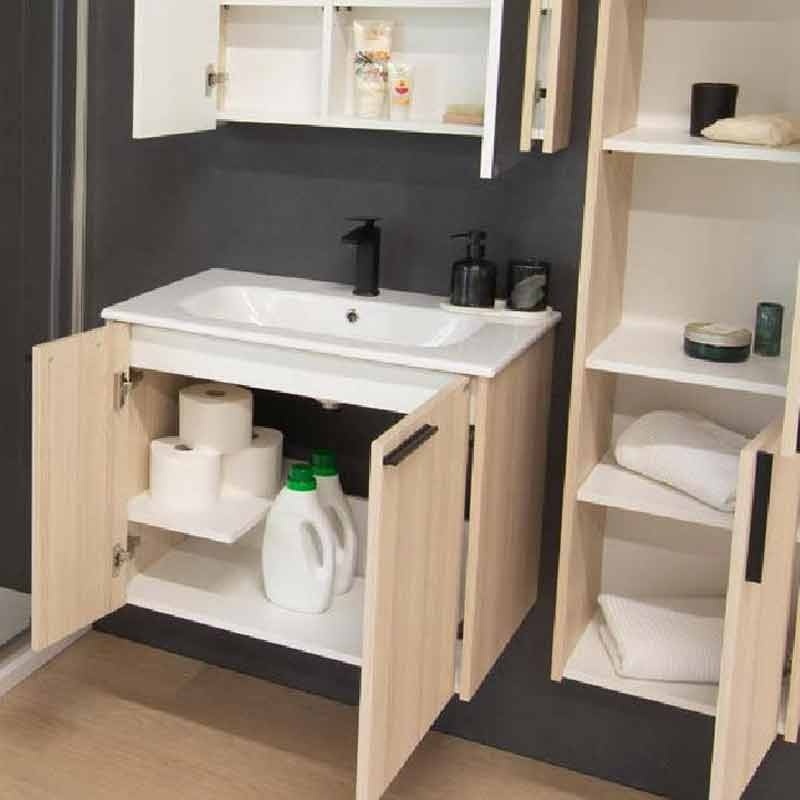Set mobilier suspendat cu lavoar Kolpasan, Bella 80, 2 uși, coimbra - 2 | YEO