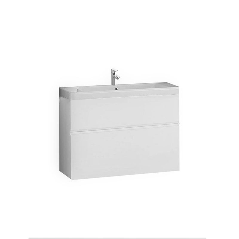 Set mobilier suspendat si lavoar Kolpasan, Oxana, 80 cm, alb