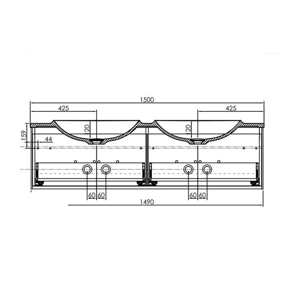 Set mobilier suspendat si lavoar Kolpasan, Pandora, 150 cm, lemn natur - 3 | YEO