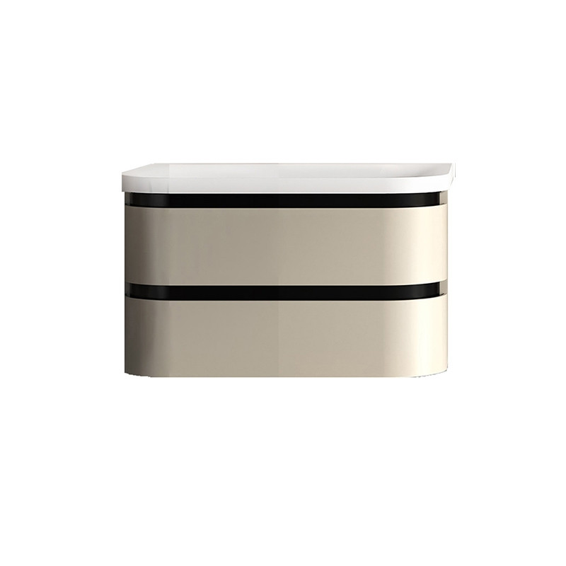 Set mobilier suspendat si lavoar, Kolpasan, Vittoria, 80 cm, beige mat - 2 | YEO
