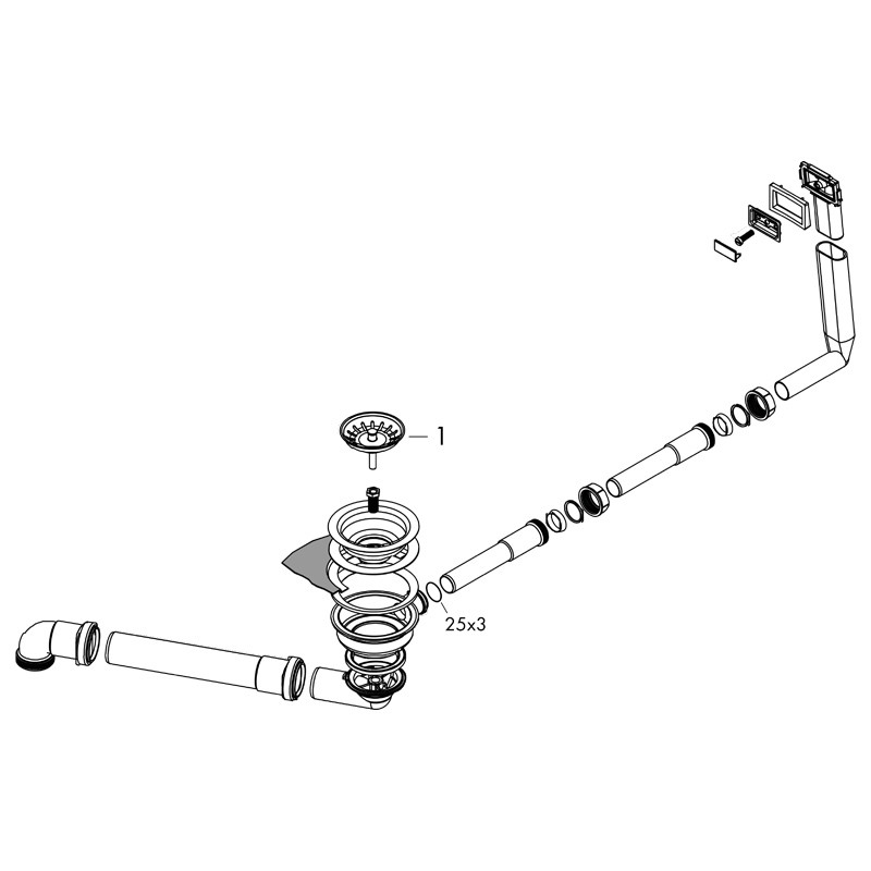 Set sifon manual pentru chiuveta, Hansgrohe, D14-10 - 1 | YEO