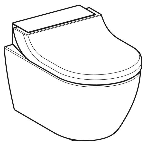 Set vas WC suspendat Geberit, AquaClean Tuma Classic, cu capac cu functie de bideu, rimless, alb alpin - 1 | YEO