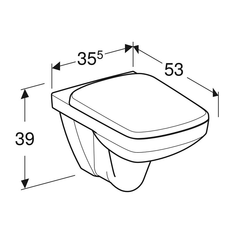 Set vas wc suspendat, Geberit, Selnova Square, rimfree, cu capac soft close și quick release, alb - 1 | YEO