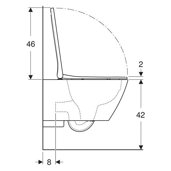 Set vas WC suspendat Geberit, Smyle Square, cu capac quick release, alb - 3 | YEO