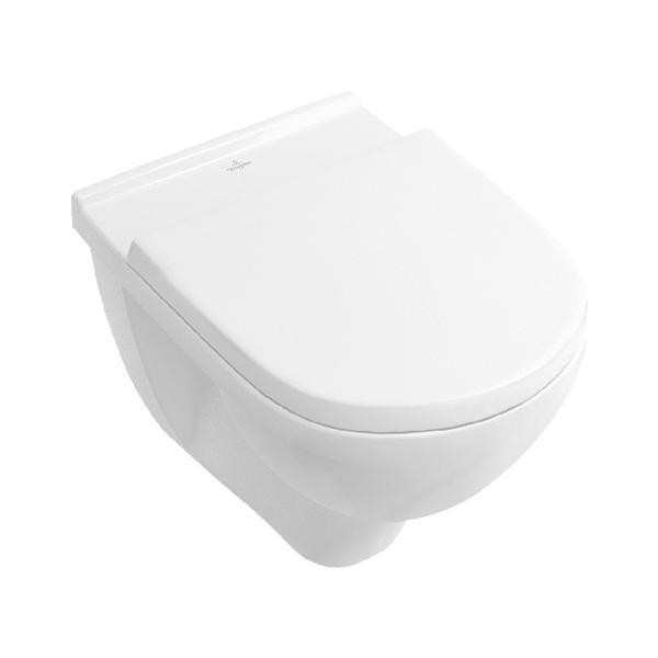 Set vas WC suspendat Villeroy & Boch, O.Novo, direct flush, cu capac soft close si quick release, alb alpin