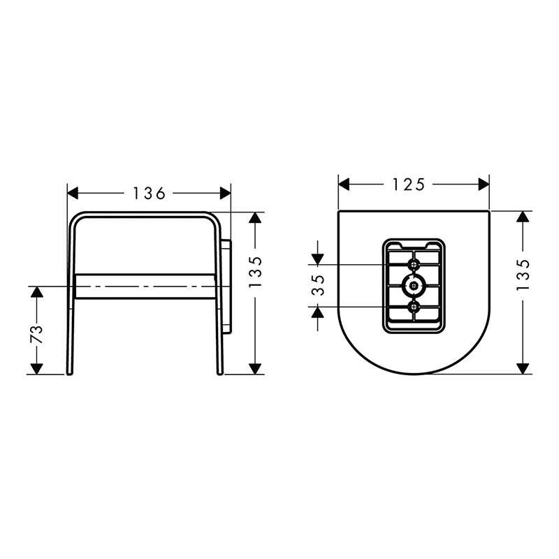 Suport hârtie igienică, Axor, Universal Softsquare, crom, 42436000 - 1 | YEO