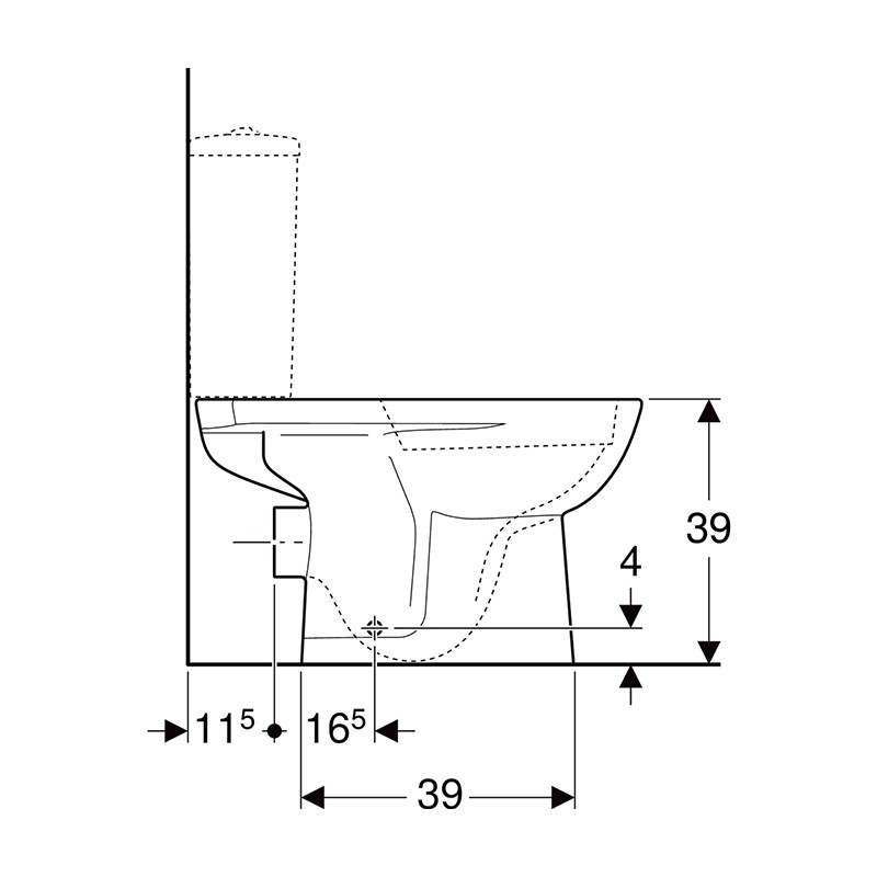Vas WC stativ, Geberit, Selnova, rimless, alb - 3 | YEO