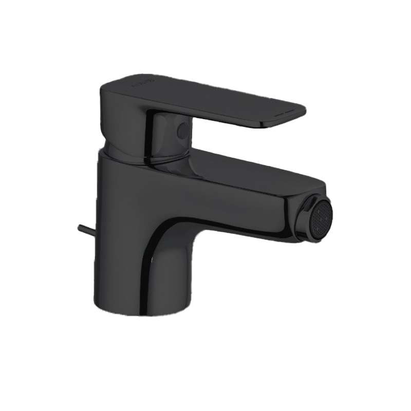 Baterie bideu Kludi, Pure & Style, ventil metalic, negru mat