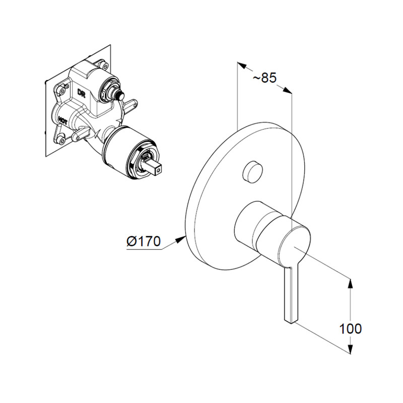 Baterie cadă - duș, Kludi, Nova Fonte, alb mat, 206595315 - 1 | YEO