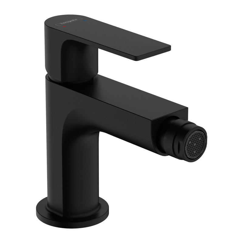 Baterie cu ventil pentru bideu, Hansgrohe, Rebris E, negru mat