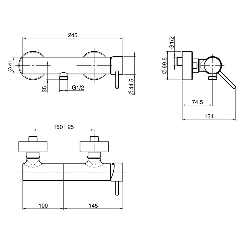 Baterie de duș, FIMA Carlo Frattini, Spillo up, crom, F3035/1CR - 2 | YEO