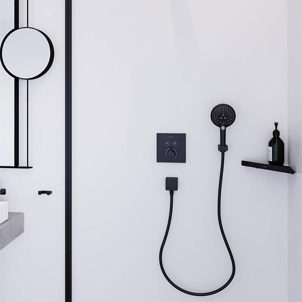 Baterie de dus termostatata, Hansgrohe, ShowerSelect, Negru mat - 3 | YEO
