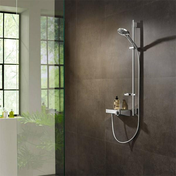 Baterie de dus termostatata, Hansgrohe, ShowerTablet Select 300, Cu polita de sticla securizata, Crom - 2 | YEO