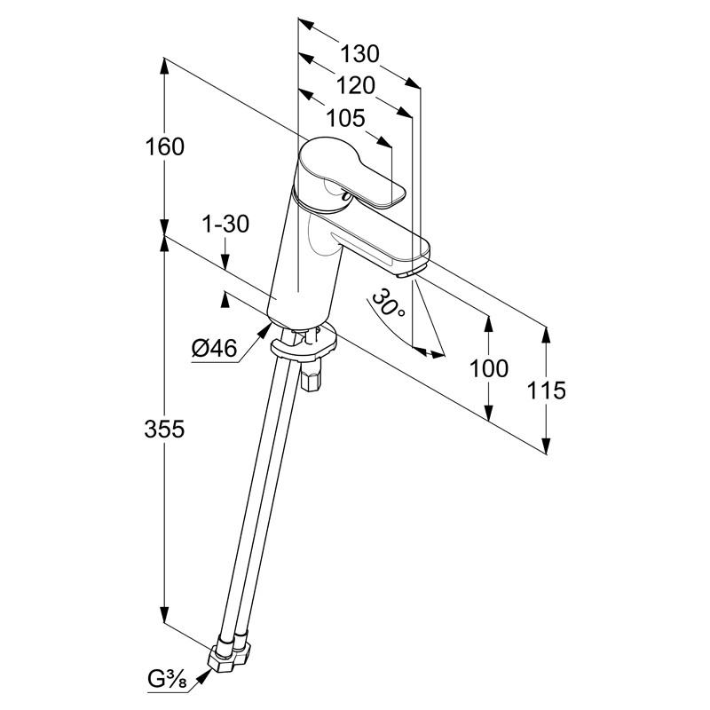 Baterie lavoar, Kludi, Pure & Easy, crom - 1 | YEO