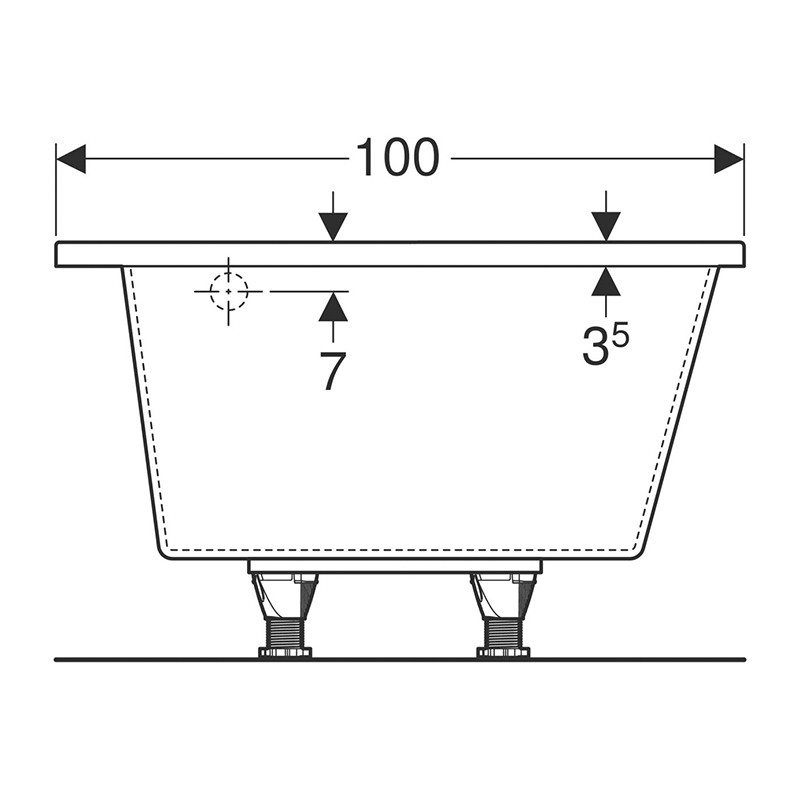 Cada asimetrica pe stanga, Geberit, Selnova, 160 cm, alb - 3 | YEO